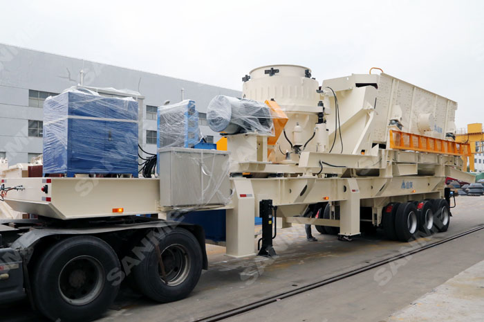 轮胎移动式圆锥破碎机的工作原理及性能特征 轮胎移动式圆锥破碎机的工作原理及性能特征